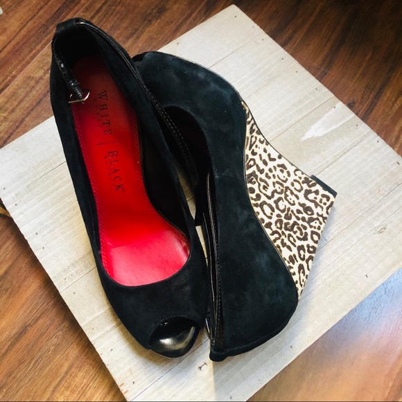 White House Black Market Shoes - White House Black Market Calf Wedge Heels